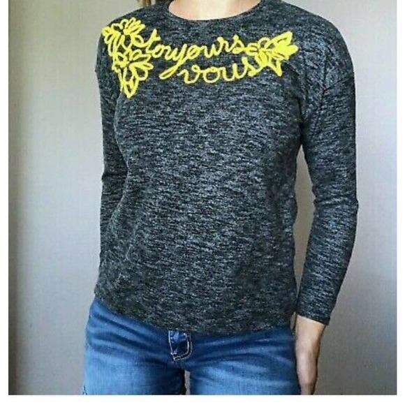 Zara Sweaters - Zara ‘Toujours Vous’ Gray Sweater S